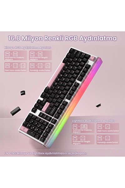 Aula Hero 99 Hall Effect Manyetik Klavye Rapid Trigger Wing Chun Switch 8000Hz RGB Hot Swap Oyuncu Klavyesi