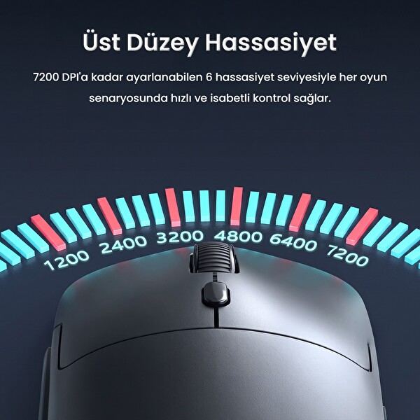 Aula S35 7200 DPI 6 Kademeli Optik Sensör 13 RGB Mod Makrolu Hafif Ergonomik Örgülü Kablo Siyah Oyuncu Mouse