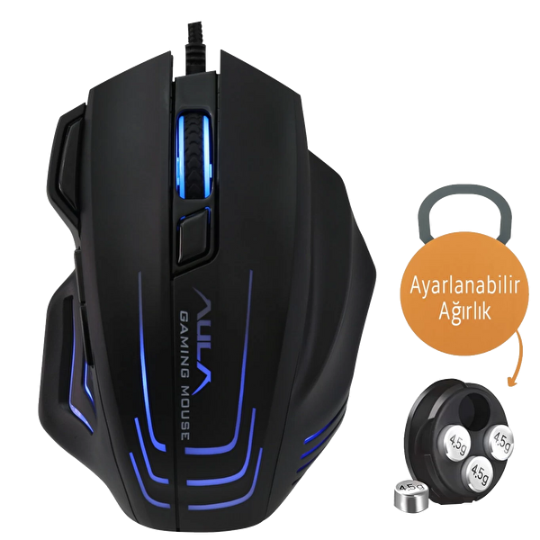 Aula S18 6400 DPI 1000Hz Kablolu Oyuncu Faresi Siyah