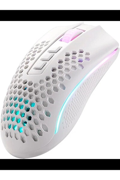 Redragon Mouse Gamer Storm Pro M808W-KS Kablosuz Petek Şekli 2.4 GHz USB Dongle/USB Beyaz Oyuncu Mouse