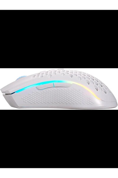 Redragon Mouse Gamer Storm Pro M808W-KS Kablosuz Petek Şekli 2.4 GHz USB Dongle/USB Beyaz Oyuncu Mouse