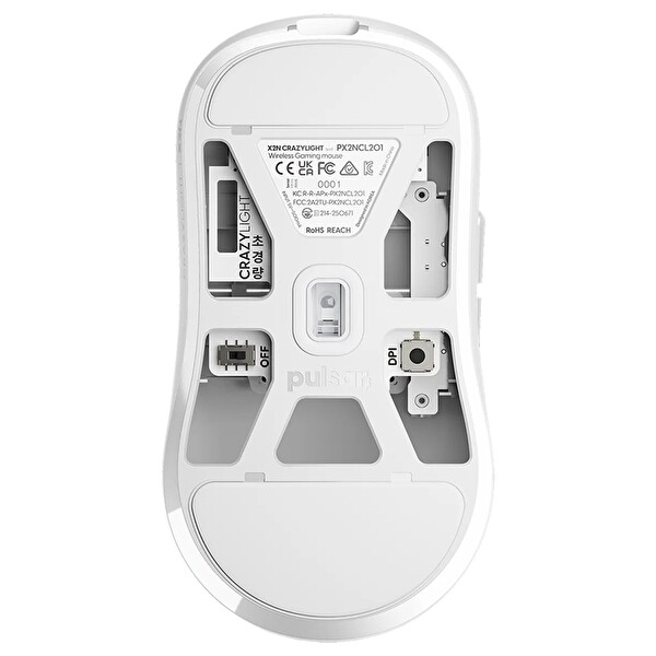 Pulsar X2N CrazyLight Orta Boy Uyuni Beyazı 8K Hz XS-1 Sensör Kablosuz Simetrik Oyuncu Mouse PX2NCL202