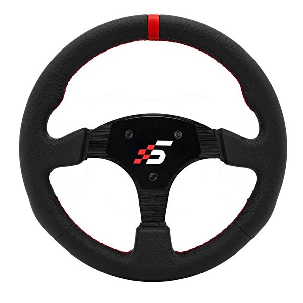 Simagic P-330R 33 CM Deri Yuvarlak Yarış Direksiyonu Simidi - Boş Hub Yok
