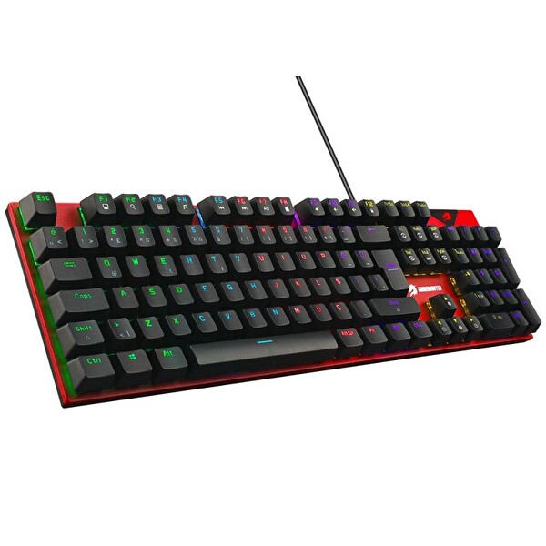GameBooster GB-G44 Radiance Rainbow Aydınlatmalı 105 Tuş Mekanik Kırmızı Kablolu Oyuncu Klavyesi