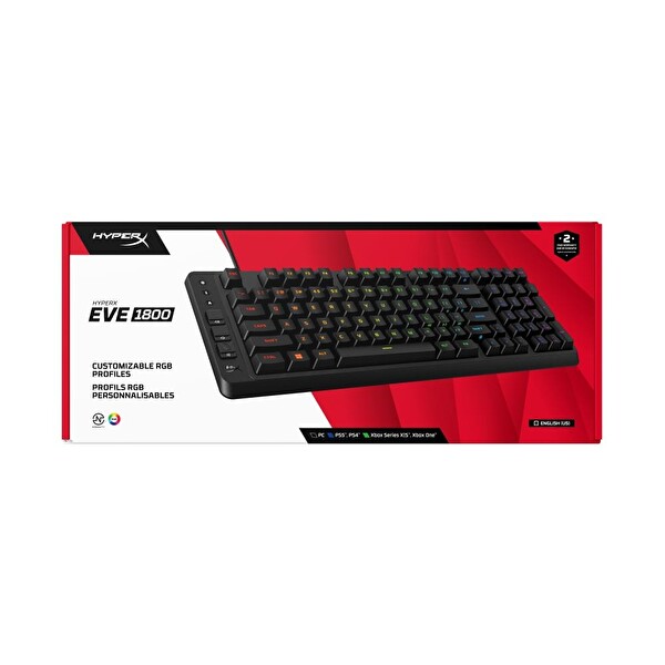 Hyperx Eve 1800 B7JE0AA Siyah Kablolu Oyuncu Klavye