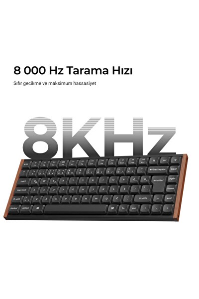Keychron K3U-H1P-T Milk Süt Pom Kırmızı Anahtarlı K3 Ultra 8K 2.4 GHz Kablosuz Bağlantı Özellikli Mekanik Oyuncu Klavyesi