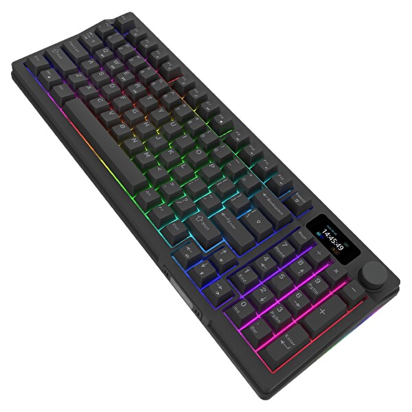 Aqirys Atria Siyah Kablosuz %95 RGB Hotswap Aqirys White Doğrusal Switch İngilizce Mekanik Oyuncu Klavyesi