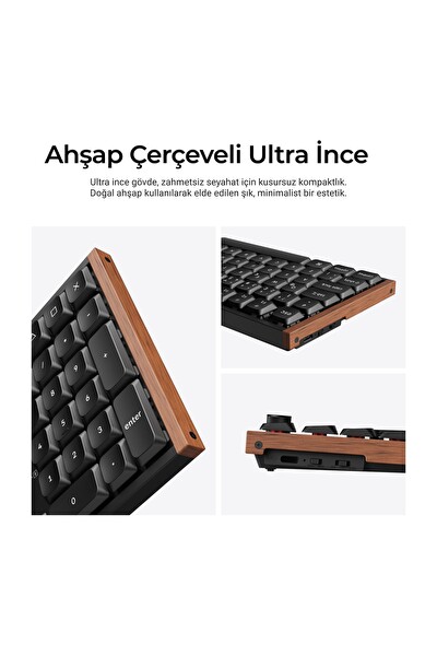 Keychron K5 Ultra 8K Süt POM Kırmızı Anahtarlı 2.4 GHz Kablosuz Özel Mekanik Oyuncu Klavyesi