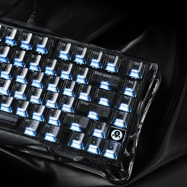 GravaStar Mercury V75 Lite Manyetik Switch Kablolu İngilizce Q Onyx Crystal Oyuncu Klavyesi