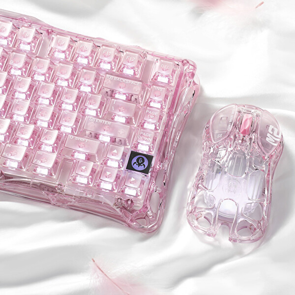 GravaStar Mercury K1 Lite RGB Işıklı İngilizce Q Crystal Rose Kablosuz Mekanik Oyuncu Klavyesi