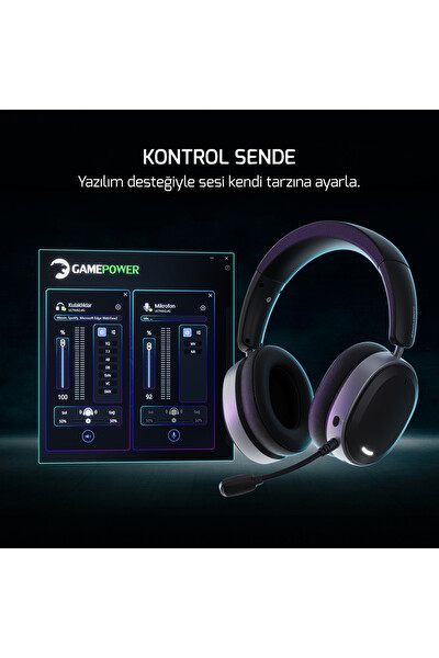 Gamepower Ultima Wireless 360 Derece Surround Hi-Fi Siyah Oyuncu Kulaklığı