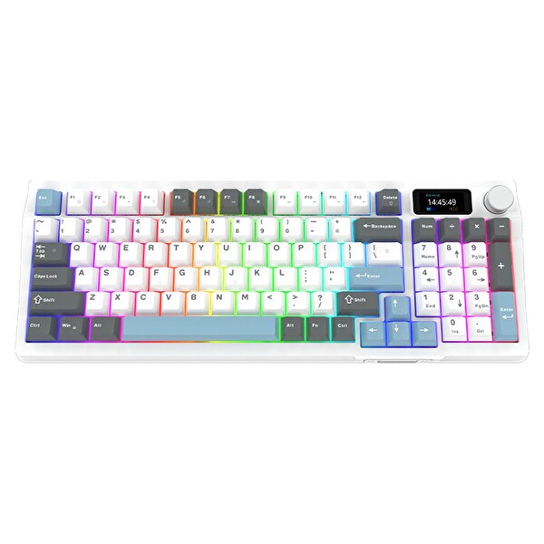 Aqirys ATRIA White %95 Aqirys White Linear Switch Hotswap RGB İngilizce Mekanik Oyuncu Klavyesi Beyaz