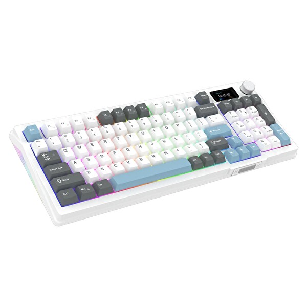 Aqirys ATRIA White %95 Aqirys White Linear Switch Hotswap RGB İngilizce Mekanik Oyuncu Klavyesi Beyaz