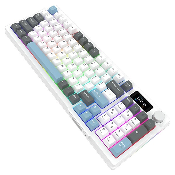 Aqirys ATRIA White %95 Aqirys White Linear Switch Hotswap RGB İngilizce Mekanik Oyuncu Klavyesi Beyaz