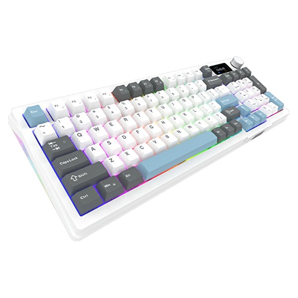 Aqirys ATRIA White %95 Aqirys White Linear Switch Hotswap RGB İngilizce Mekanik Oyuncu Klavyesi Beyaz