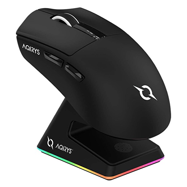 Aqirys Zephyr OLED Ekranlı Kablosuz Simetrik Oyuncu Faresi Siyah