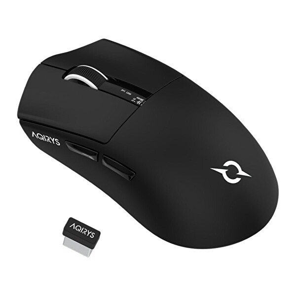Aqirys Zephyr OLED Ekranlı Kablosuz Simetrik Oyuncu Faresi Siyah