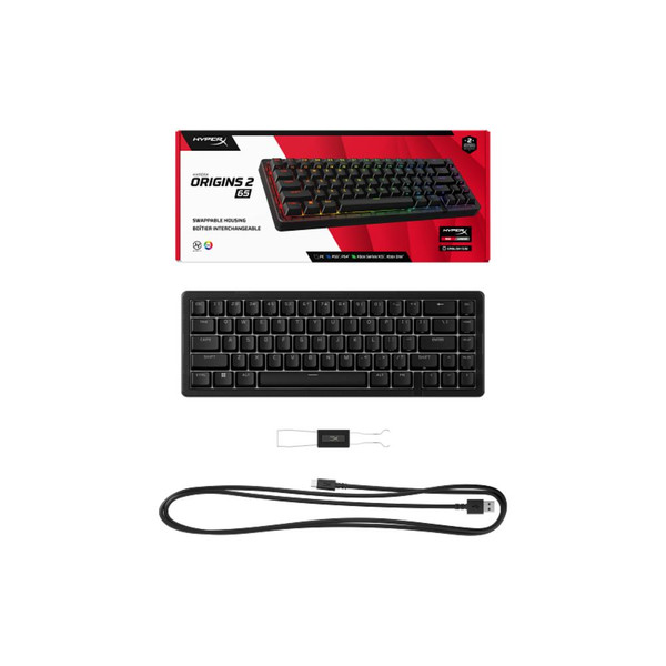 Hyperx Origins 2 Pro 65 RGB BN7S3AA Manyetik Switch İngilizce Oyuncu Klavyesi Siyah