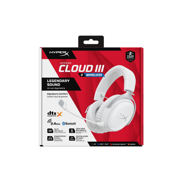 Hyperx Cloud III S AX6G1AA Kablosuz Oyuncu Kulaklığı Beyaz