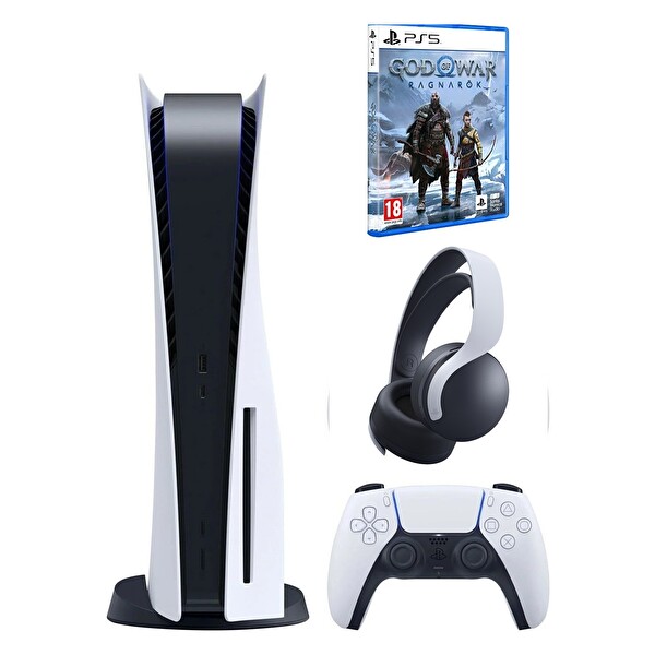 Sony Playstation 5 Diskli Oyun Konsolu + 3D Pulse Kulaklık + God of War: Ragnarök PS5 Oyun (İthalatçı Garantili)