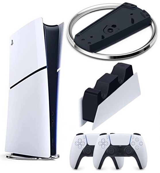 Playstation 5 Dijital Oyun Konsolu - 2. Dualsense Kol - Vertical Stand - Şarj İstasyonu (İthalatçı Garantili)