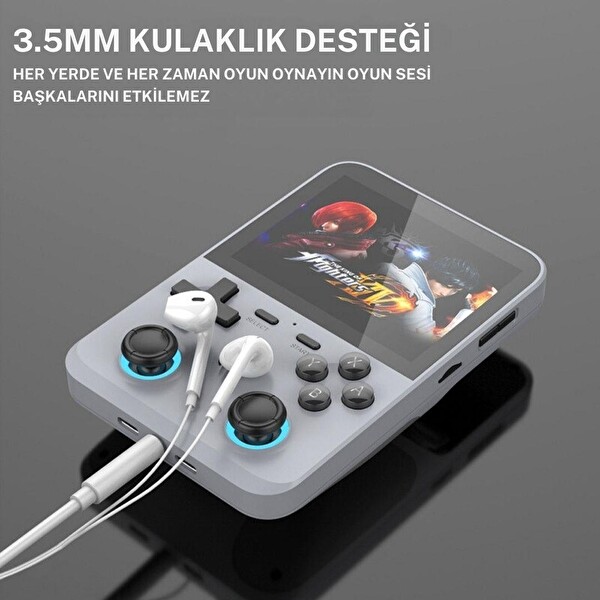 Cosmostech D007 Plus Android HD IPS 3.5 Ekran -10.000+ Oyunlu Taşınabilir Retro El Atarisi Game Oyun Konsolu Yeşil