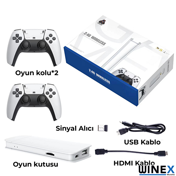 Winex Arcade 2024 4KHD Emuelec Retro Game Stick 90'lı Yıllar Atari Makinesi Oyunları 20600 Oyunlu Konsol M15