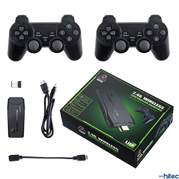 ScHitec Arcade Yeni 4KHD Retro Game Stick 90'lı Yıllar Atari Makinesi Oyunları 20000 Oyunlu Konsol