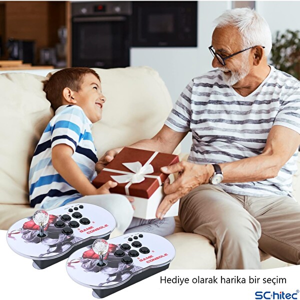 ScHitec 4K Arcade Oyun Konsolu Pandora 10000 Retro Oyunlu - 2 Oyunculu Joystick