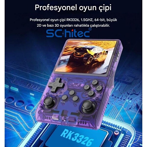 Schitec Retro Arcade R40S Pro Taşınabilir El Atari Konsolu 30.000 Oyunlu 98 GB Kırmızı