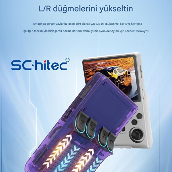 Schitec Retro Arcade R40S Pro Taşınabilir El Atari Konsolu 30.000 Oyunlu 98 GB Kırmızı
