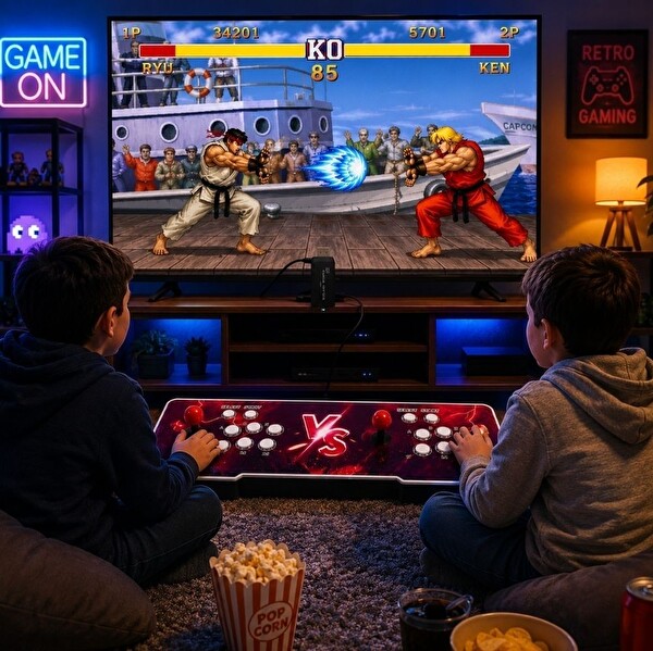 ScHitec 4KHD 3D Gamebox Arcade 48 Emülatörlü Pandora Atari Makinası 50000 Oyunlu TV Bağlanan Oyun Konsolu