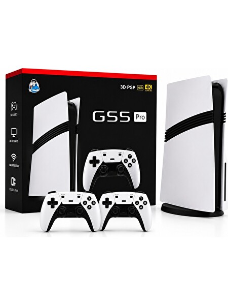 Hadron GS5 PRO HDMI Çift GamePad Seti 128 GB Hafıza Kartlı Beyaz Retro Oyun Konsolu