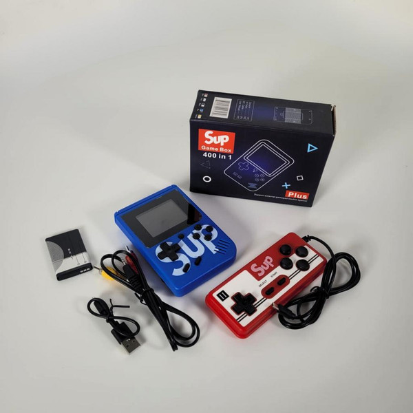 Cosmostech Sup Game Box Retro El Konsolu - 400 Oyunlu TV Bağlantılı 2 Kişilik Mavi