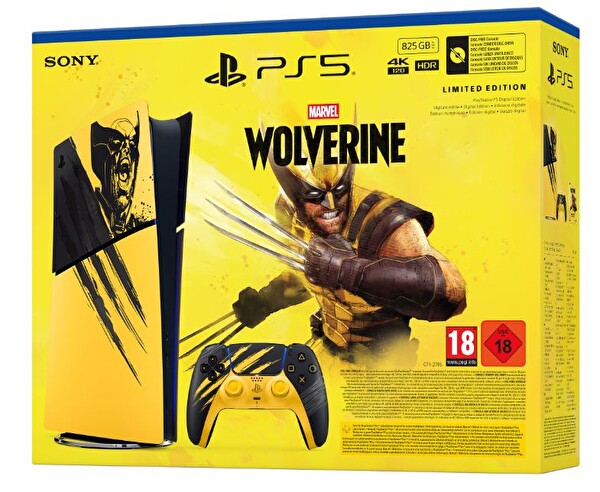 Sony Playstation 5 Slim Digital Marvel's Wolverine Battle Yellow Sınırlı Sürüm Paketi