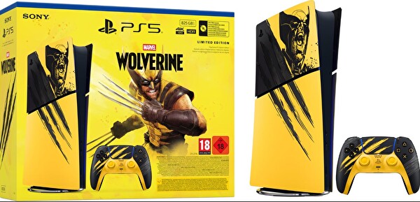 Sony Playstation 5 Slim Digital Marvel's Wolverine Battle Yellow Sınırlı Sürüm Paketi