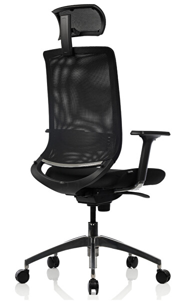 Bürosit Reflex 9 Başlıklı Alüminyum Siyah Yönetici Koltuğu