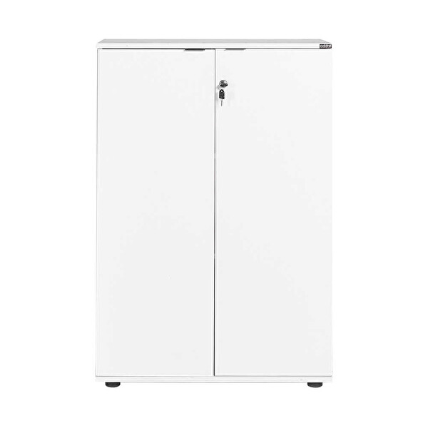 Adore Mobilya Rio Ofis 3 Raflı Kapaklı Diamond Beyaz Kitaplık