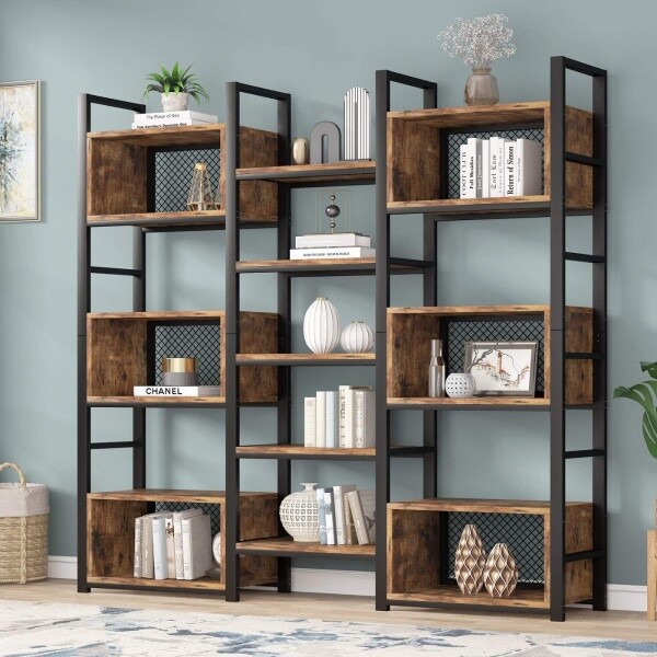 Zizuva Tasarım 180x180x30 CM Ceviz Kitaplık ve Raf Sistemi