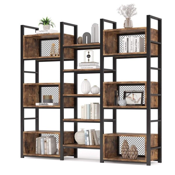 Zizuva Tasarım 180x180x30 CM Ceviz Kitaplık ve Raf Sistemi