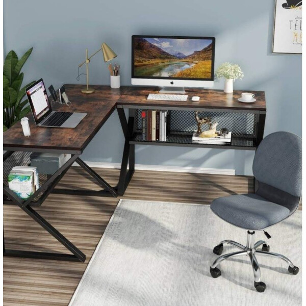 Zizuva Tasarım 165x75x55 CM Ceviz L Çalışma Masası