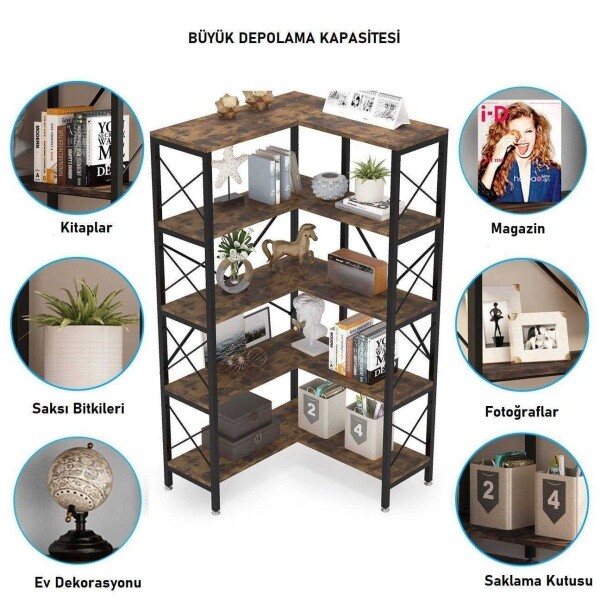 Zizuva Tasarım 170x160x30 CM Ceviz L Model Düzenleyici