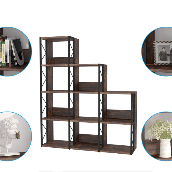 Zizuva Tasarım 152x40 CM Ceviz Kitaplık ve Düzenleyici