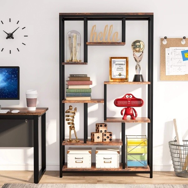 Zizuva Tasarım 100x30x180 CM Raflı Ceviz Düzenleyici ve Kitaplık