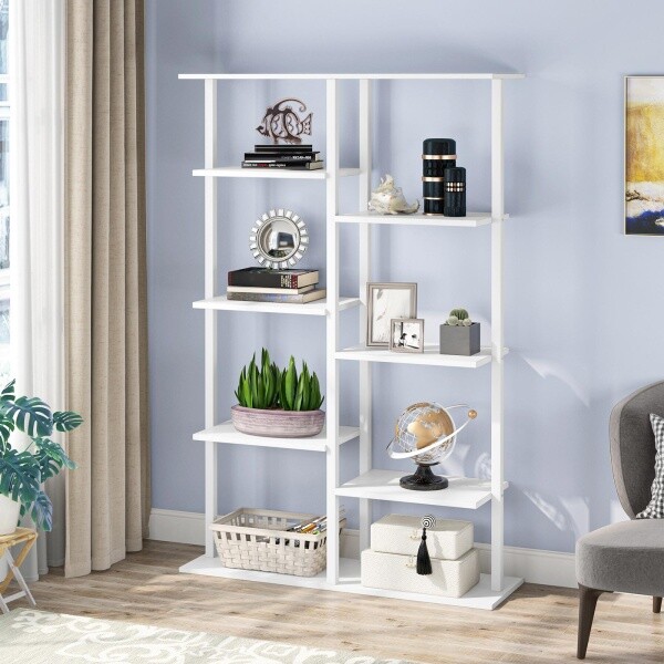 Zizuva Özel Tasarım 80x30x155 CM Raflı Beyaz Ev Ofis Kitaplık