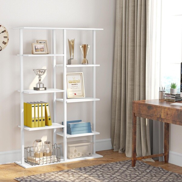 Zizuva Özel Tasarım 80x30x155 CM Raflı Beyaz Ev Ofis Kitaplık