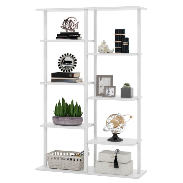 Zizuva Özel Tasarım 80x30x155 CM Raflı Beyaz Ev Ofis Kitaplık