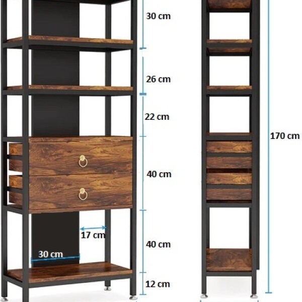 Zizuva Tasarım 70x30x170 CM Ceviz Çekmeceli Düzenleyici