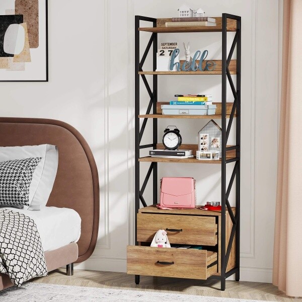 Zizuva Tasarım 64x35x180 CM Ceviz Kitaplık ve Düzenleyici