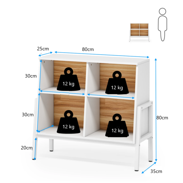 Zizuva Tasarım 80x35x80 CM Beyaz Ev ve Ofis Oda Düzenleyici